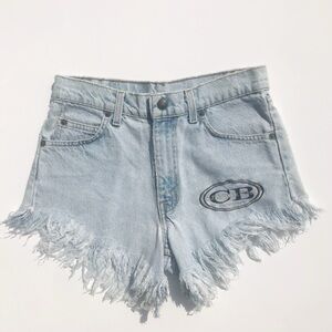 Vintage Levis Orange Tab 560s Distressed Denim Cut off Shorts 26” Patch